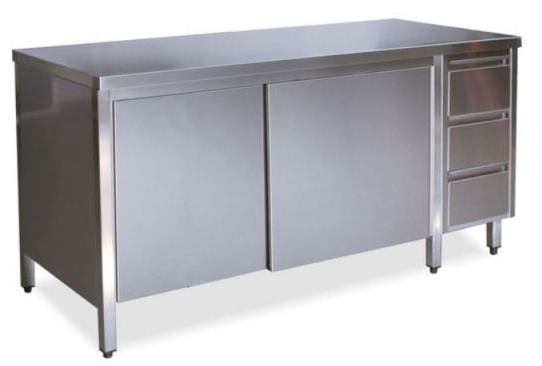 Cupboards professional stainless steel AISI 304 with doors 