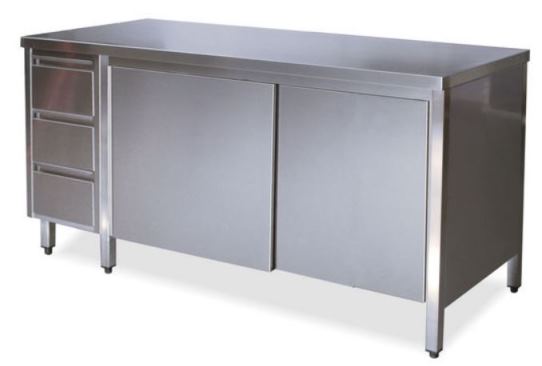 Cupboards made of stainless steel AISI 304 with doors