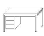 Work tables on legs with shelf and drawer SX