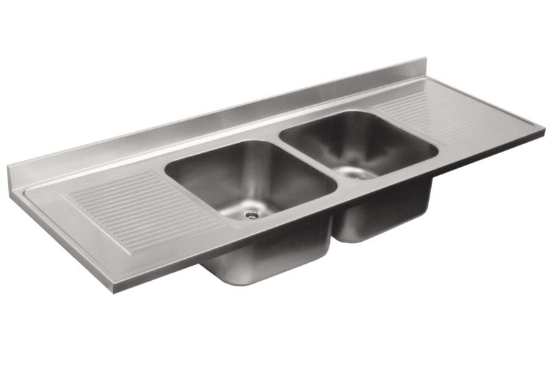 Top 2 bowl sink with 2 drainers