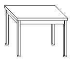 Work tables in AISI 304 stainless steel on legs