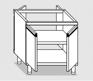 36201.07 Armario modular con puertas pasantes cm 70x60x81h estante intermedio