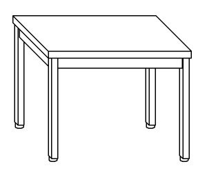 TL8002 Tavolo da lavoro in acciaio inox AISI 304 su gambe dim. 70x80x85 cm (prodotto in italia)