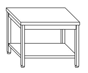 TL8022 Tavolo da lavoro in acciaio inox AISI 304 su gambe e un ripiano dim. 110x80x85 cm (prodotto in italia)