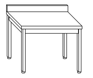 TL8032 Table de travail en acier inoxydable AISI 304 sur pieds avec dosseret dim. 70x80x85 cm (produit en Italie)