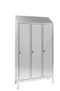 IN-694.00.430 3-door 3-seater Aisi 430 stainless steel dressing cabinet with dirty / clean partition Cm. 120X40X215H