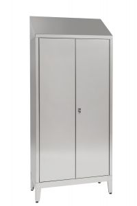 IN-696.06 Portascope Cupboard With 2 Doors In Stainless Steel Aisi 304 Cm. 95X40X215H