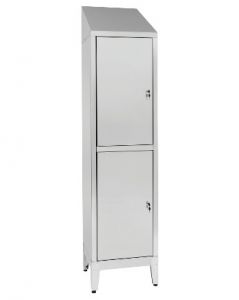 IN-S50.694.09.430 Multi-storey cupboard in stainless steel Aisi 430 2-seater 2-door with dirty / clean partition Cm. 50X