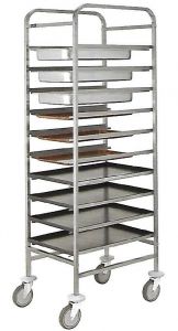 CA1650 Stainless steel tray-holder trolley 10 pans GN 1/1 h65 or 10 trays 60x40
