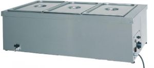 BM1780 Stainless steel countertop bain marie food warmer 1x1/1GN drain 49x60x32h