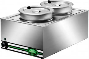 BM7720 Stainless steel lunch table double boiler with 2 pots 57x37x28h