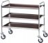 CA 1051W Stainless steel service trolley 3 shelves Wengé 103x57x97h 