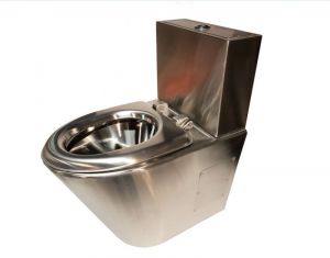 LX3760 WC monobloc professionnel satiné avec boîtier 2 boutons - Abattant non inclus