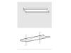 RI9001 - Shelf smooth stainless steel AISI 304 with back dim. cm. 70x30x4h