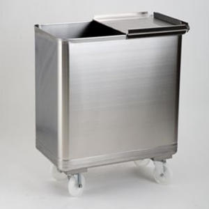 MC1011 trolley equipped stainless hopper - mm. 450X600XH700