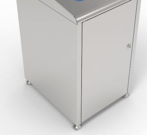T789050 Brushed stainless steel case for recycling waste bin 120 liters