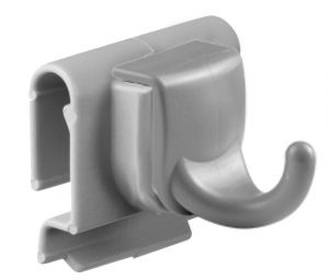 0E003584 Single hook with connection for narrow profile - Gray