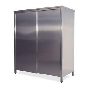 AN6007 neutral stainless steel cabinet with sliding doors