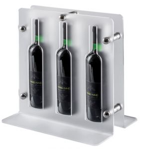 EV02201 TRIO - Espositore satinato per vino per bottiglie ø 7,5 cm