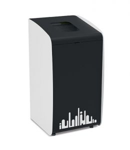 T789213 Waste paper bin with black front and white profiles 80 L