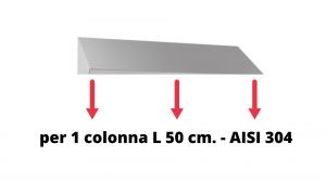 Techo inclinado para archivador en acero inoxidable AISI 304 con 1 columna L 50 cm.