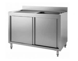 GDS127R1CS Cabinet sink with 1 bowl on the right dim. 1200 x 700 x 950h with drainer