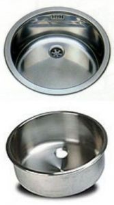 LV036 / A round stainless steel sink for the bar diameter. 360 x 180 mm with waste collection