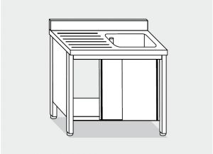 LT1007 Wash Cabinet on stainless steel