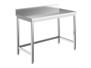EUG2217-05 table sur pieds ECO 50x70x85h cm - plateau avec dosseret - cadre inférieur sur 3 côtés