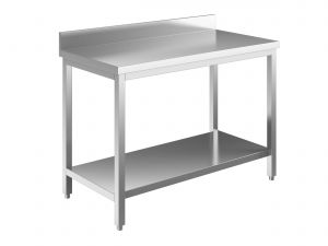 EUG2316-05 table sur pieds ECO 50x60x85h cm - plateau avec dosseret - étagère inférieure
