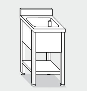LT1149 Wash legs with stainless steel shelf