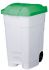 T102048 Mobile plastic pedal bin White Green 70 liters (Pack of 3 pieces)