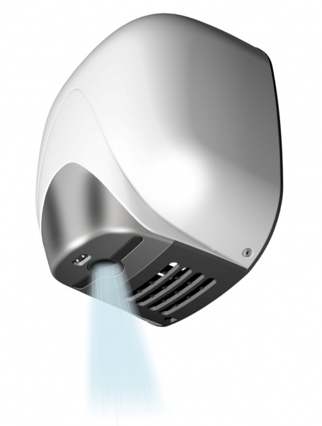 T704360 Sèche-mains à photocellule haute performance CONE en aluminium blanc sans résistance