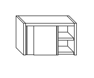 PE7017 Cabinet with sliding doors in stainless steel with a shelf L = 110cm