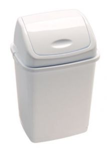 Papelera de plástico con tapa basculante, cubo basura ligero, resistente,  baño, cocina, oficina, fabricada en España