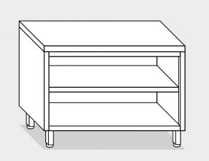 13000.11 Table armoire ouverte g40 cm 110x60x85h plateau lisse - étagère intermédiaire et inférieure