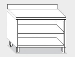 13001.13 Table armoire ouverte g40 cm 130x60x85h dosseret arrière - étagère intermédiaire et inférieure