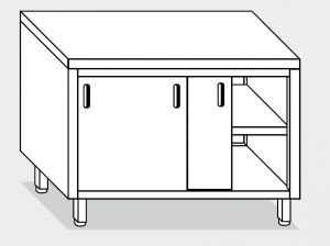13250.10 Table armoire g40 cm 100x80x85h plateau lisse - portes coulissantes