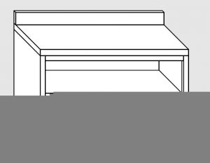 23001.14 Table armoire ouverte Agi 140x60x85h cm dosseret arrière - étagère intermédiaire et inférieure