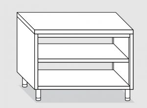 23002.10 Table ouverte passante Agi 100x60x85h cm plateau lisse - étagère intermédiaire et inférieure