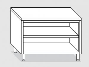 23100.12 Table armoire ouverte Agi 120x70x85h cm plateau lisse - étagère intermédiaire et inférieure