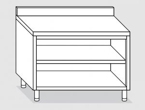 23106.12 Table armoire ouverte Agi 120x80x85h cm dosseret arrière - étagère intermédiaire et inférieure