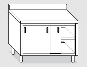 23201.18 Table armoire Agi cm 180x60x85h dosseret arrière - portes coulissantes
