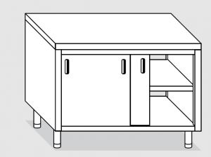 23202.13 Table armoire Agi cm 130x60x85h plateau lisse - portes coulissantes des deux côtés