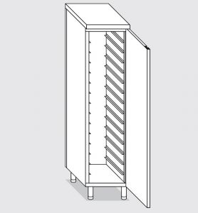 34400.05 Armario vertical con puerta batiente cm 50x70x200h - para 20 bandejas de 40x60 cm
