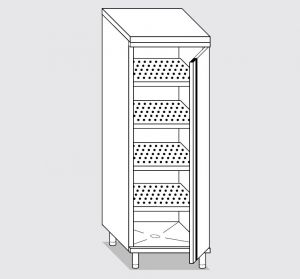 34450.06 Armario vertical con puerta batiente cm 60x70x200h - estantes perforados para macetas
